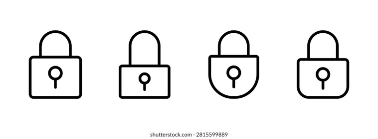 Lock icon set vector. Padlock sign and symbol. Encryption icon. Security symbol