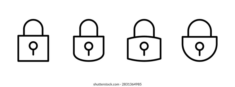 Lock icon set vector. Padlock sign and symbol. Encryption icon. Security symbol