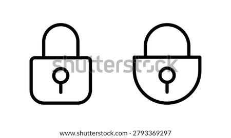 Lock icon set vector. Padlock sign and symbol. Encryption icon. Security symbol