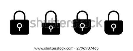 Lock icon set vector. Padlock sign and symbol. Encryption icon. Security symbol
