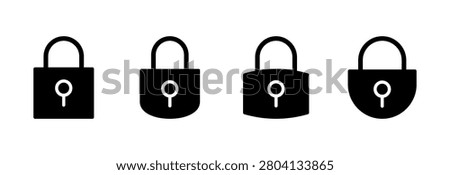 Lock icon set vector. Padlock sign and symbol. Encryption icon. Security symbol