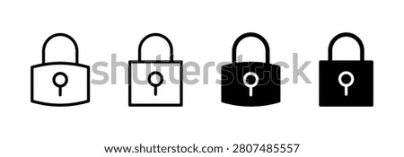 Lock icon set vector. Padlock sign and symbol. Encryption icon. Security symbol