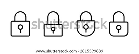 Lock icon set vector. Padlock sign and symbol. Encryption icon. Security symbol