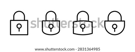 Lock icon set vector. Padlock sign and symbol. Encryption icon. Security symbol