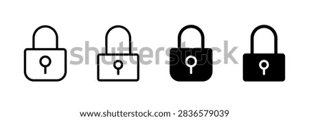 Lock icon set vector. Padlock sign and symbol. Encryption icon. Security symbol