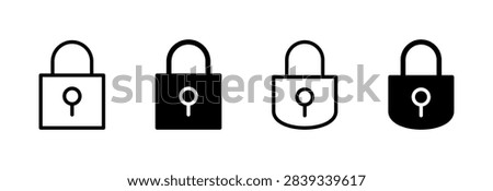 Lock icon set vector. Padlock sign and symbol. Encryption icon. Security symbol
