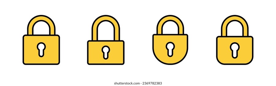 Lock icon set  for web and mobile app. Padlock sign and symbol. Encryption icon. Security symbol