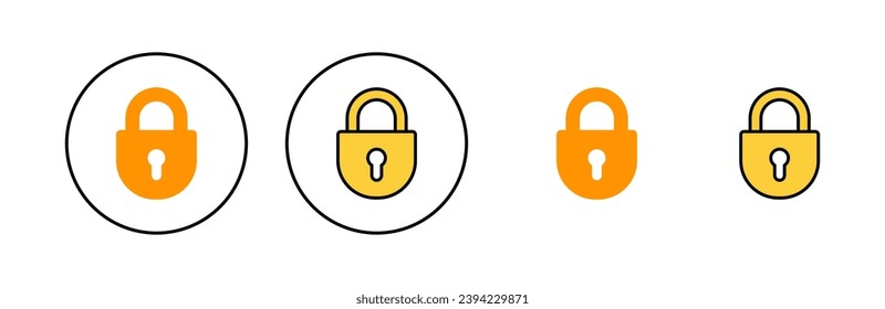 Lock icon set  for web and mobile app. Padlock sign and symbol. Encryption icon. Security symbol
