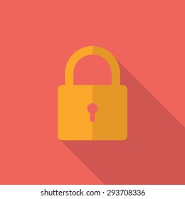 lock icon, shadow