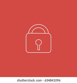 lock icon. sign design. red background