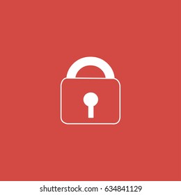 lock icon. sign design. red background