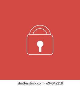 lock icon. sign design. red background