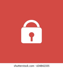 lock icon. sign design. red background