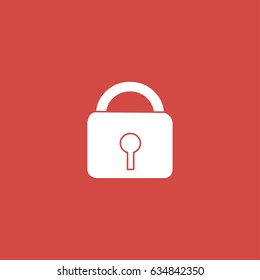 lock icon. sign design. red background