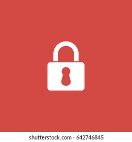 lock icon. sign design. red background