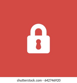 lock icon. sign design. red background