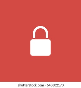 lock icon. sign design. red background