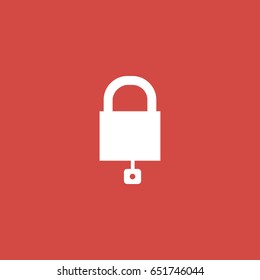lock icon. sign design. red background