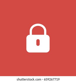 lock icon. sign design. red background