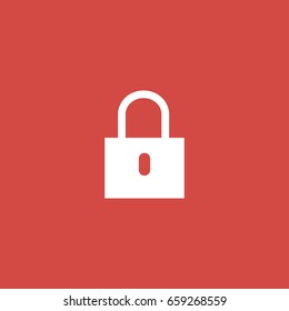 lock icon. sign design. red background