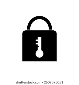 Lock icon silhouette. Keyhole safety shape. Security padlock vector. Privacy symbol black.