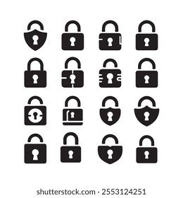 Bloquear a silhueta do ícone no fundo branco. Ícone de bloqueio de vetor. Ilustração isolada para design gráfico e da Web.