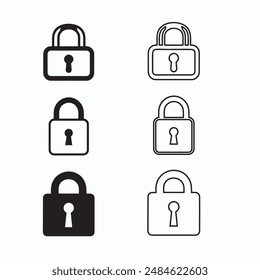 Lock Icon silhouette vector art illustration.