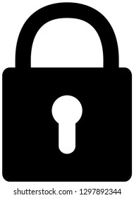 Lock icon silhouette. Vector illustration.