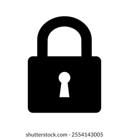 Lock icon silhouette. Vector image