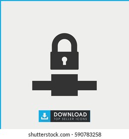 lock icon. Simple filled lock icon. On white background.