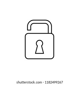 lock icon. Simple outline vector of Web set for UI and UX, website or mobile application