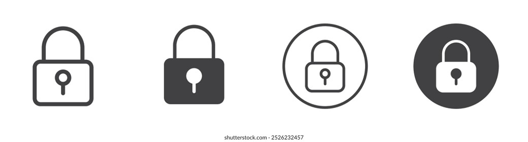 Lock icon Simple outline vector logo