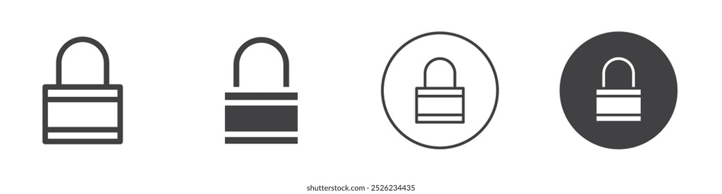Lock icon Simple outline vector logo