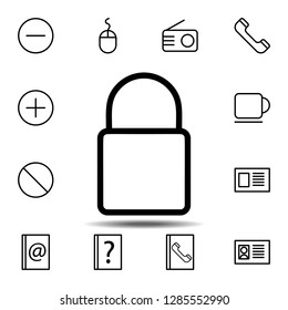 Lock icon. Simple thin line, outline vector element of minimalistic, web icons set for UI and UX, website or mobile application