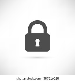 Lock Icon in simply flat design. EPS10 vector.