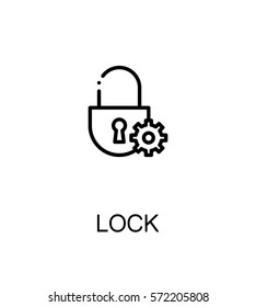 Lock icon. Single high quality outline symbol for web design or mobile app. Thin line sign for design logo. Black outline pictogram on white background
