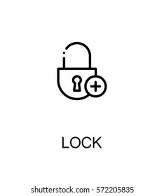 Lock icon. Single high quality outline symbol for web design or mobile app. Thin line sign for design logo. Black outline pictogram on white background