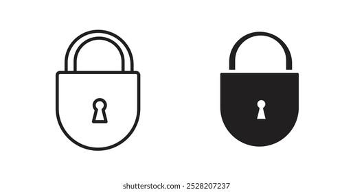 Lock icon in solid and stroke style.