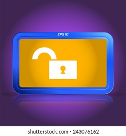 Lock icon. Specular reflection. Made vector illustration