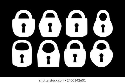 Lock icon. Stencil clipart. Vector stock illustration. EPS 10