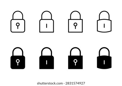 Lock icon symbol for apps and websites. Padlock sign and symbol. Encryption icon. Security symbol
