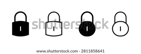Lock icon symbol for apps and websites. Padlock sign and symbol. Encryption icon. Security symbol