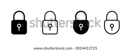 Lock icon symbol for apps and websites. Padlock sign and symbol. Encryption icon. Security symbol