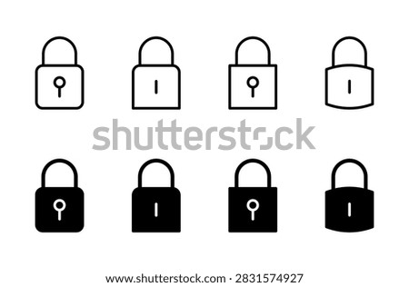 Lock icon symbol for apps and websites. Padlock sign and symbol. Encryption icon. Security symbol