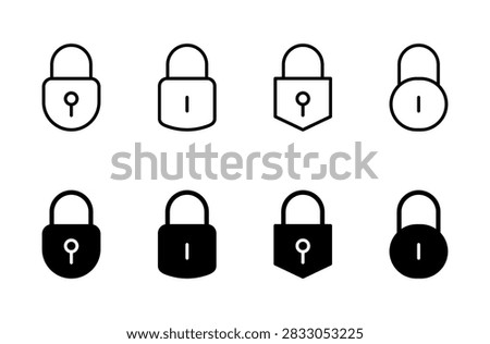 Lock icon symbol for apps and websites. Padlock sign and symbol. Encryption icon. Security symbol