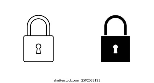 Lock icon symbol collection on white background.