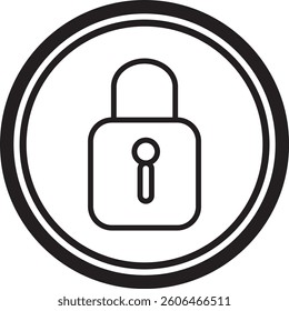 Lock icon or symbol design on a white background.