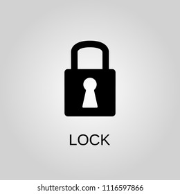 Lock icon. Lock symbol. Flat design. Stock - Vector illustration