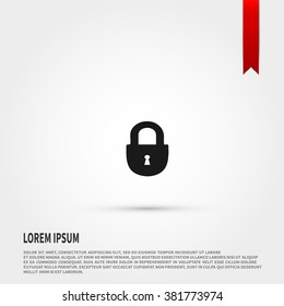 Lock icon. Lock symbol. Flat design style. Template for design.