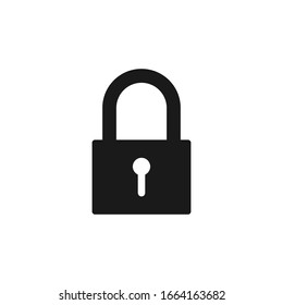 Símbolo de icono de bloqueo con tecleo. Signo de candado. Logotipo de acceso de seguridad. Imagen de ilustración vectorial. Silueta negra aislada sobre fondo blanco.